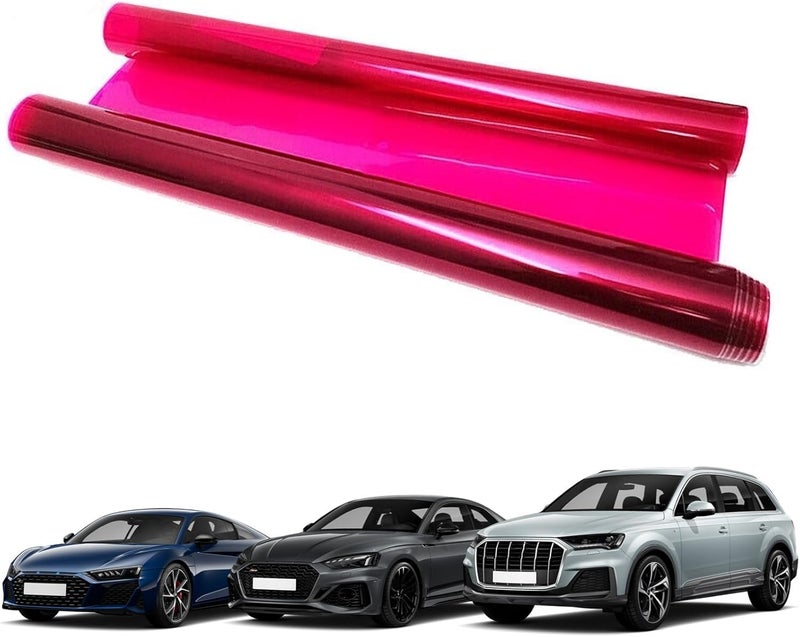Hirificing Tint Film for Taillight Headlight Fog Light, 12×48 Inches Vinyl Self-Adhesive Car Tail Light Tape, Brake Light Headlight Cover Protection Film Color Shiny Chameleon Sticker (Pink) - Image 5